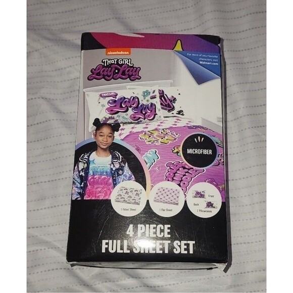 Lay Lay Toodles Pink Poodles Kids 4-Piece Full Sheet Set, Microfiber, Pink - Picture 9 of 9